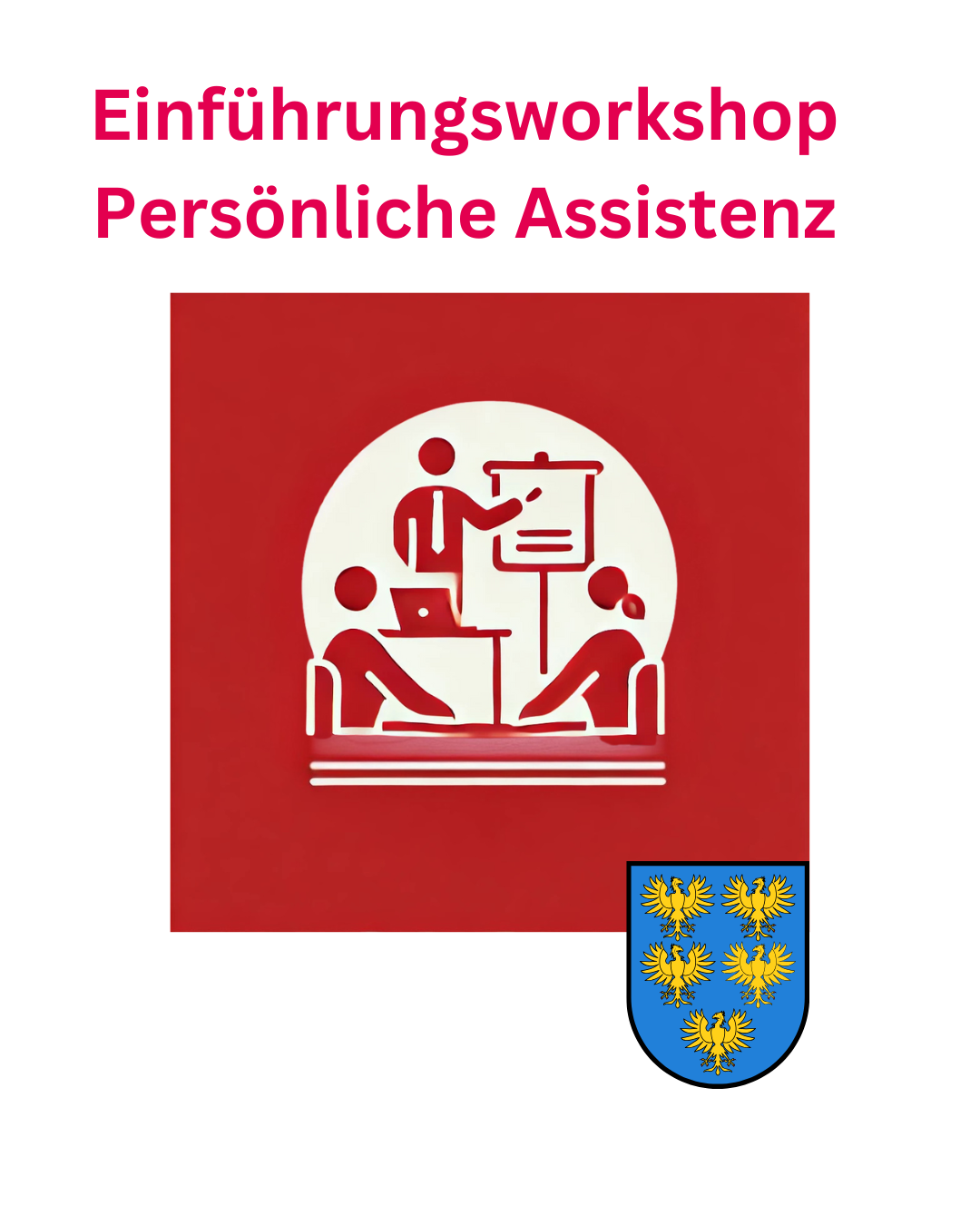 Eeinführungsworkshop_PA_NÖ Skizzierte Personen. Ein Vortragende:r + 2 Personen an einem Tisch.